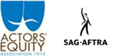 Logos of Actors' Equity Association on the left and SAG-AFTRA on the right, representing two major American performers' unions.